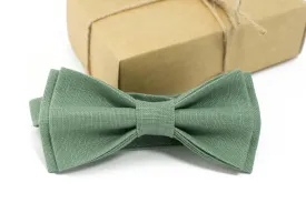 Sage green bow tie | Sage green linen bow tie