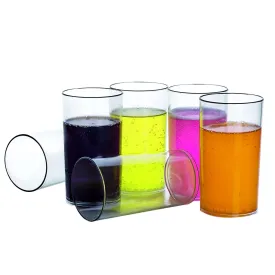 2343 Heavy unbreakable Stylish Plastic Clear look fully Transparent Glasses Set 330ml (6pcs)