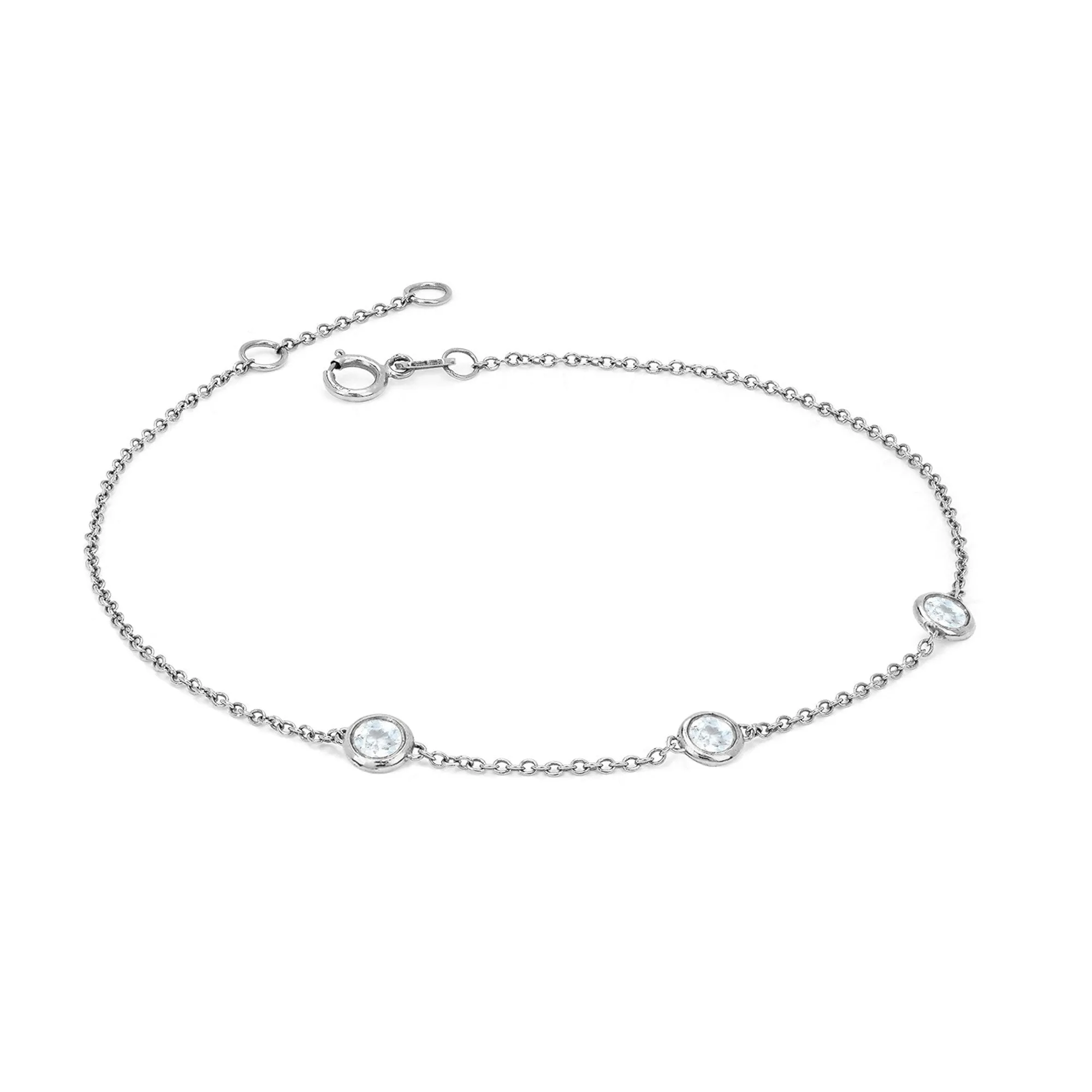 3 Moonstone Orbit Bezel Bracelet