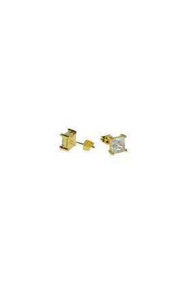 Aicon 18k Yellow Gold Square Earrings 6mm