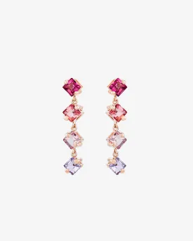 Amalfi Princess Cut Pink Ombre Mini Drop Earrings