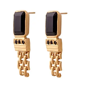 Barcelona Shainey stone earrings with gourmet chain