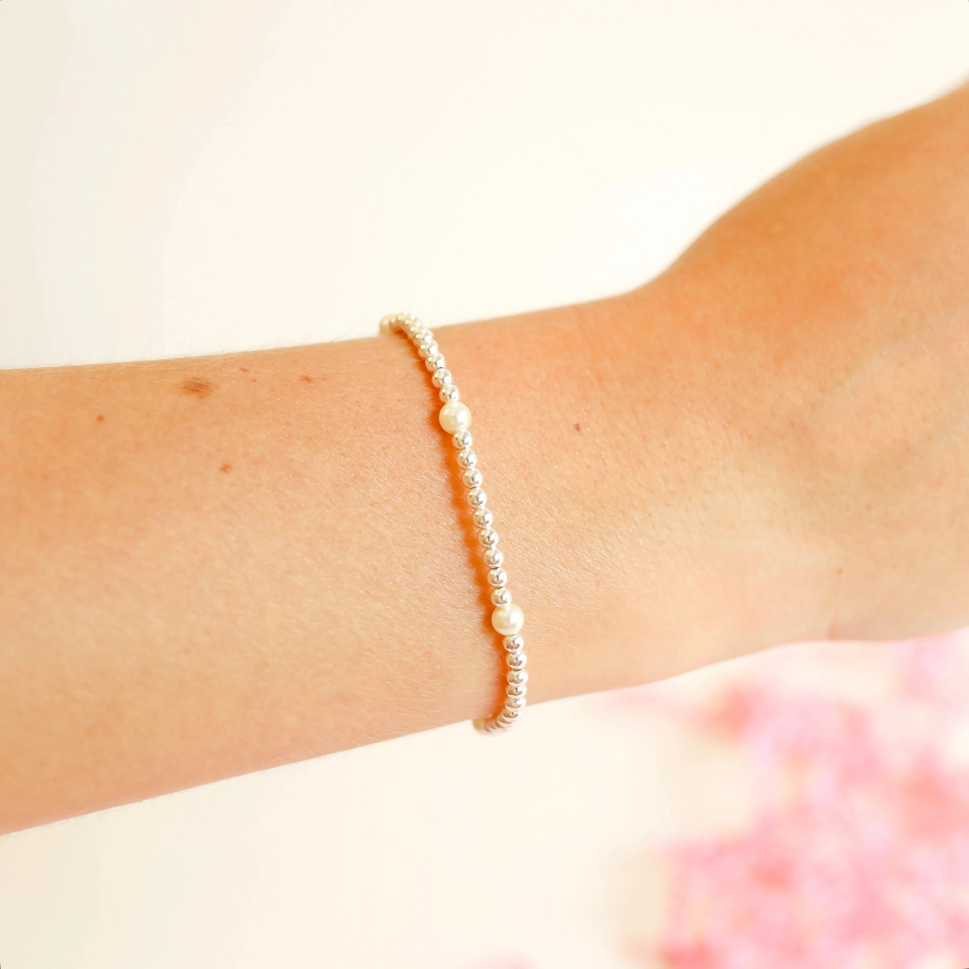 Beaded Blondes | Madi Beaded Bracelet in Silver