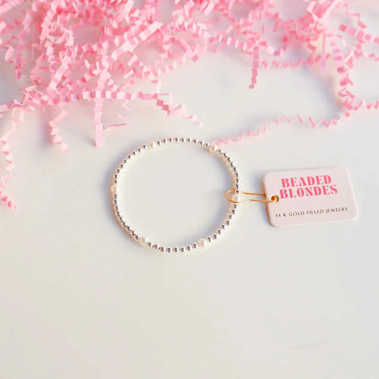 Beaded Blondes | Madi Beaded Bracelet in Silver