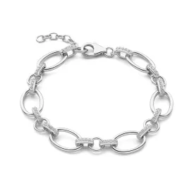 Bibbiena Poppi Clara 925 sterling silver link bracelet with zirconia stones