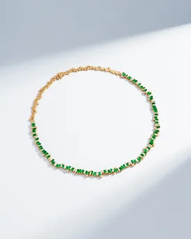 Bold Burst Emerald Tennis Necklace