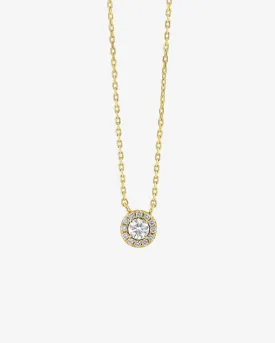 Bold Diamond Mini Round Pave Pendant