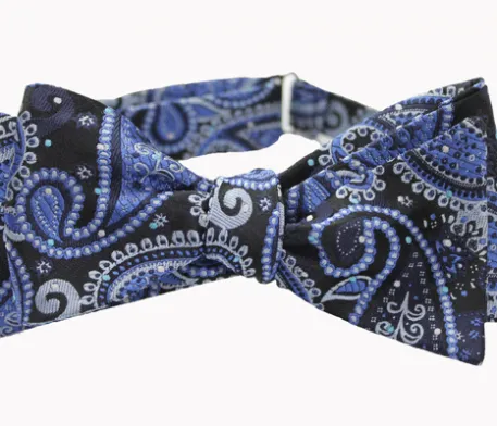 Bold Paisley Pre-Tied Navy Blue