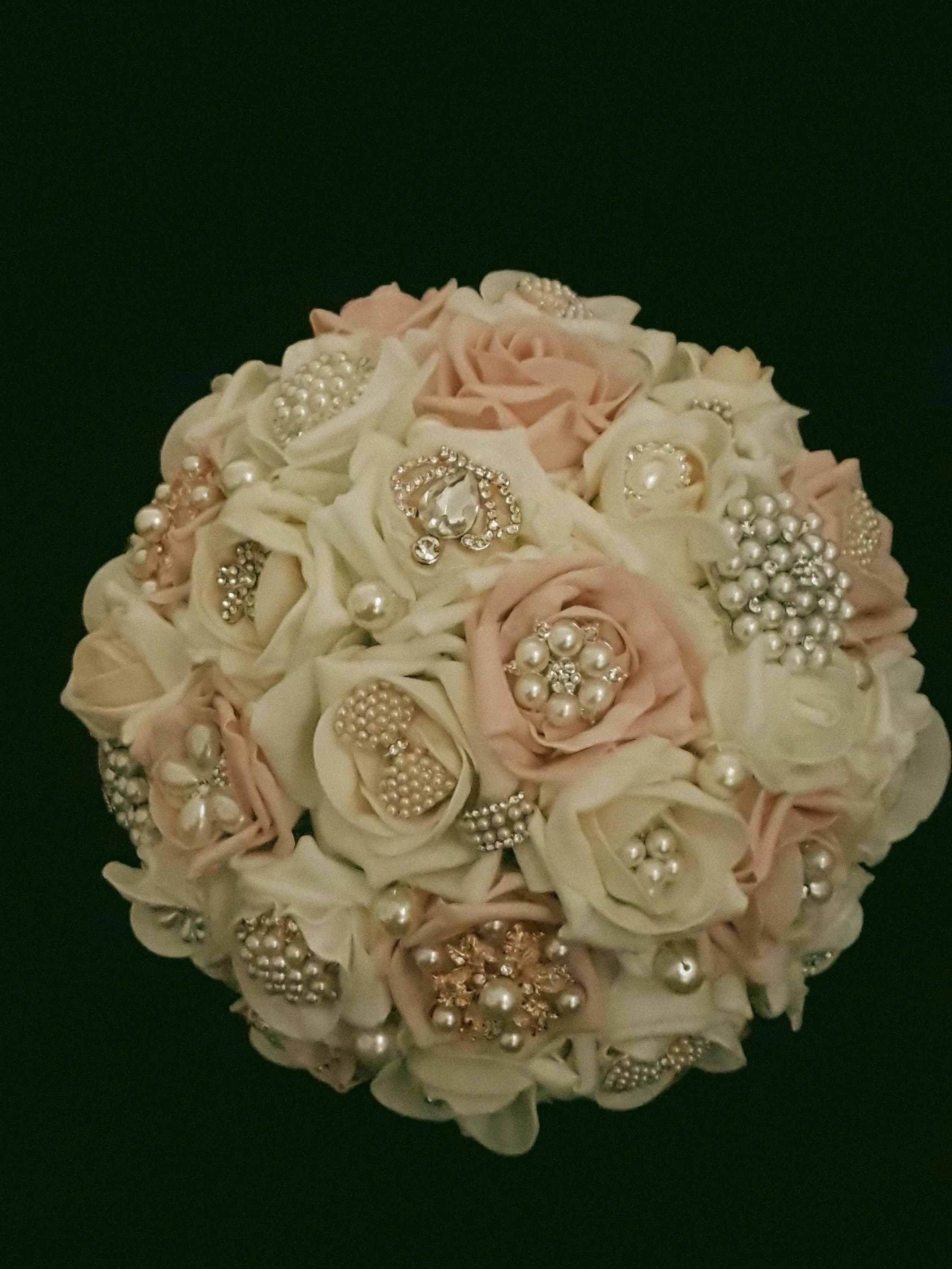 BROOCH BOUQUET Blush & Pearl wedding bouquet by Crystal wedding uk