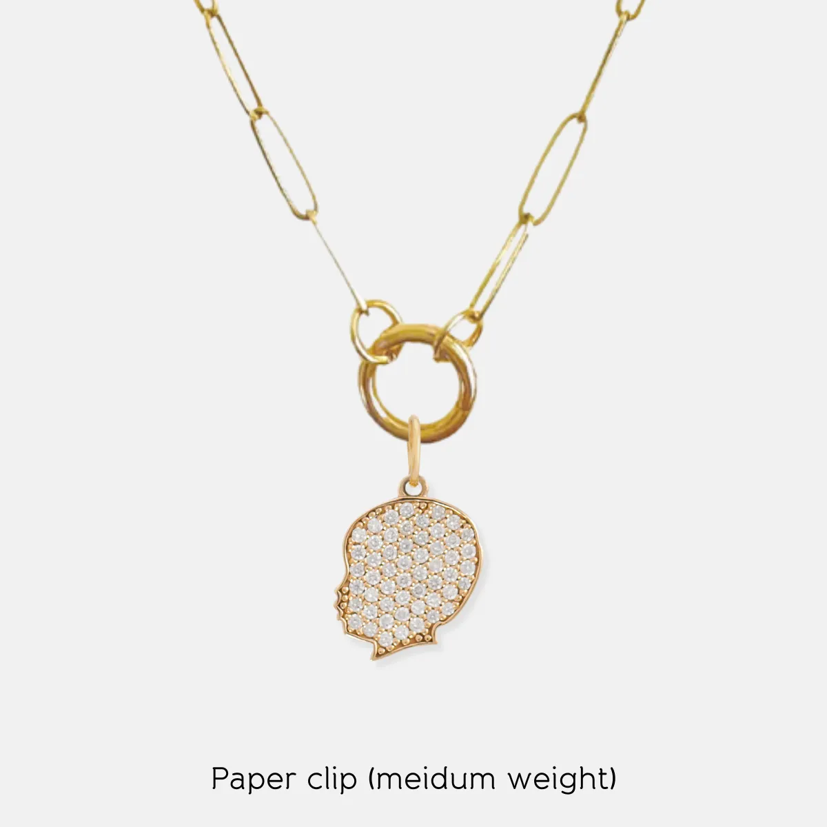 Build Your Own 14K Gold Pavé Diamond Silhouette Charm Necklace