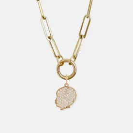 Build Your Own 14K Gold Pavé Diamond Silhouette Charm Necklace