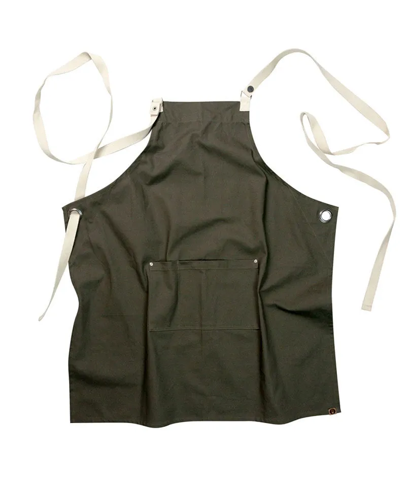 Byron Canvas Cross Over Back Bib Apron