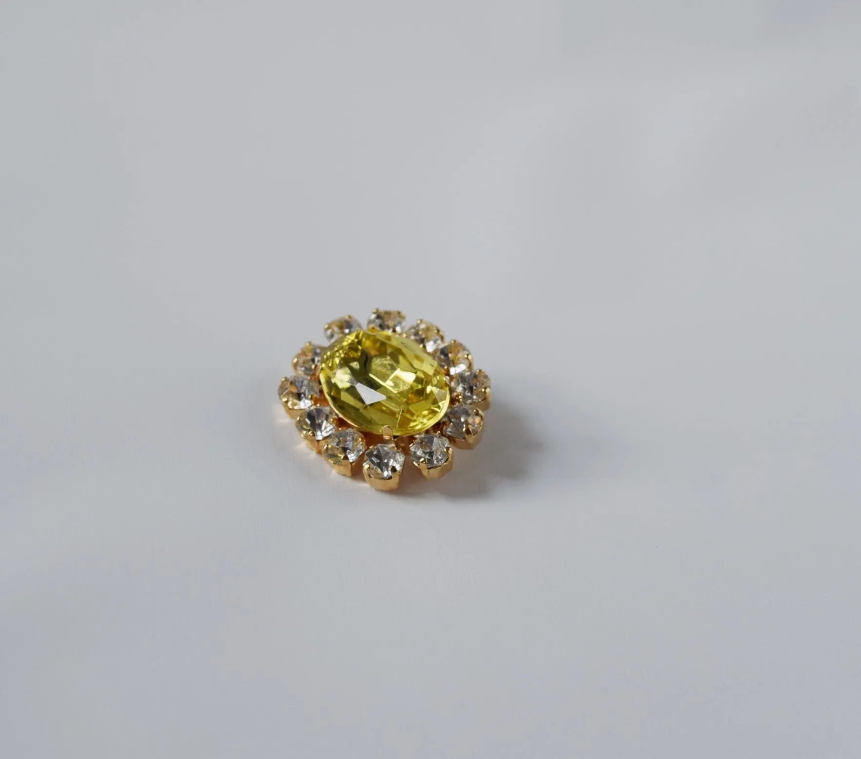 Citrine Yellow Crystal Cluster Brooch