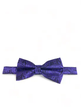 Classic Formal Purple Paisley Bow Tie