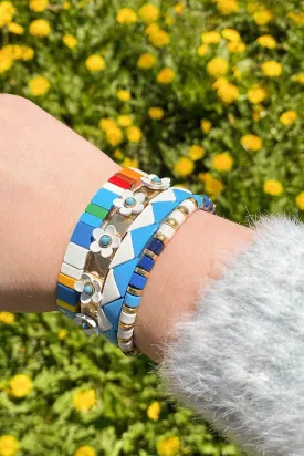 Colorful Tile Beaded Bracelet Set