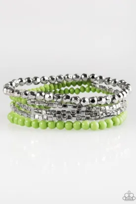 Colorfully Chromatic Green Bracelet - Paparazzi Accessories