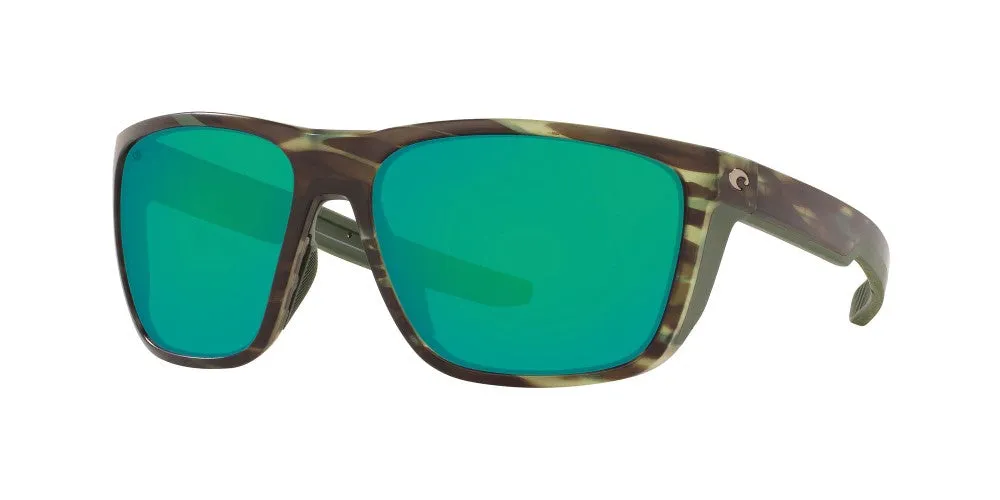 Costa Del Mar Mens Ferg Matte Reef Frames - Green Mirror Glass Lens - Polarized Sunglasses