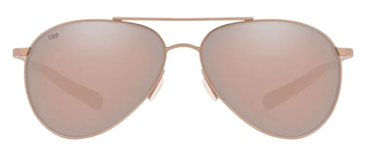 Costa Del Mar Piper Satin Rose Gold Frame - Copper Silver Mirror 580 Glass Lens - Polarized Sunglasses