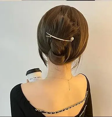 Cute Pearl Moon Hair Clip