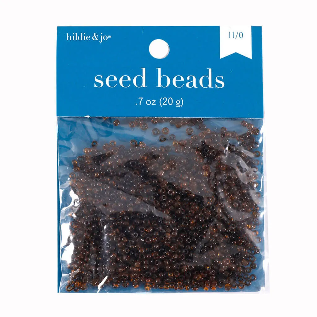 Dyed Seed Beads 0.7oz Brown