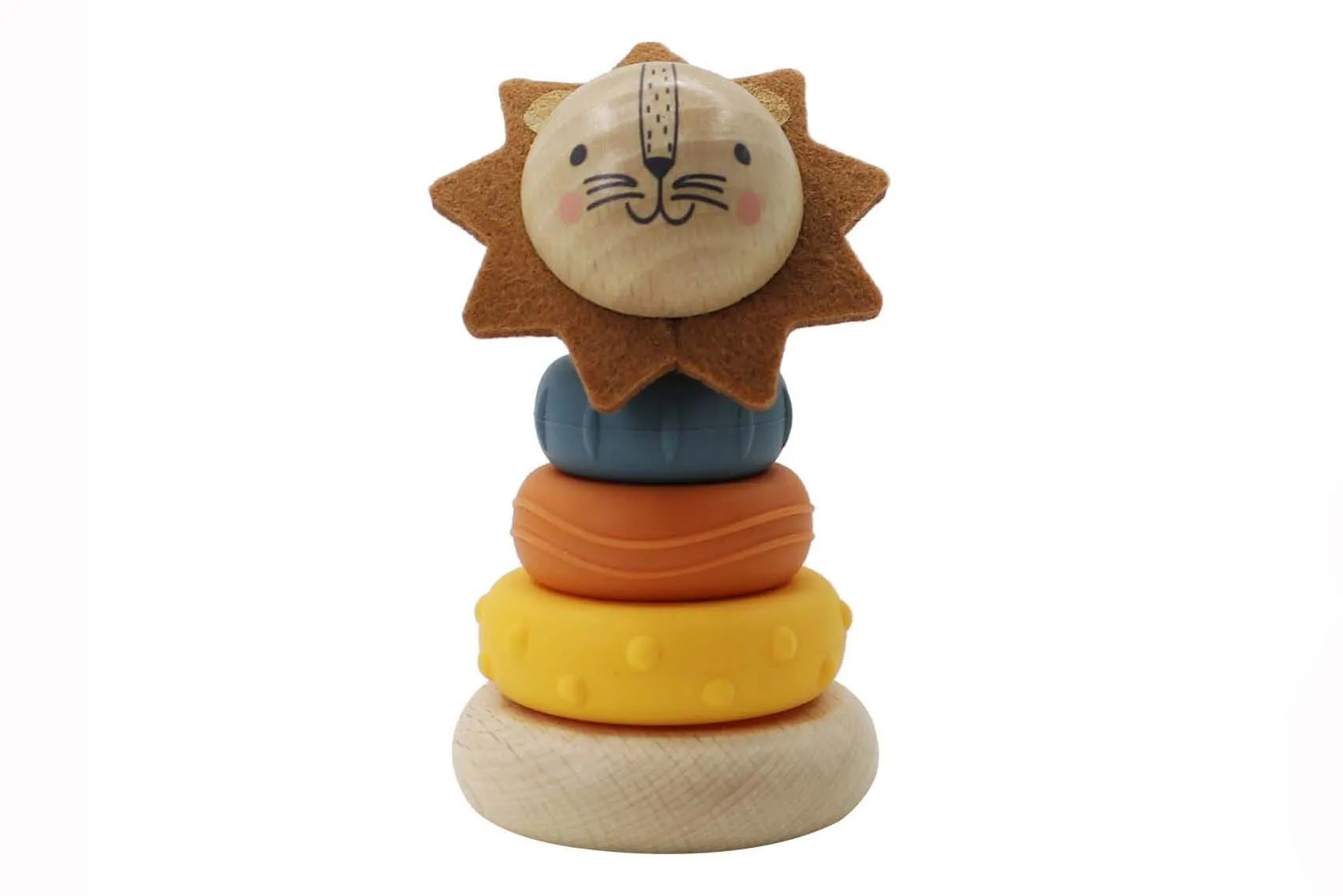 EcoStack Wooden Ring Stacker Toy - Lion