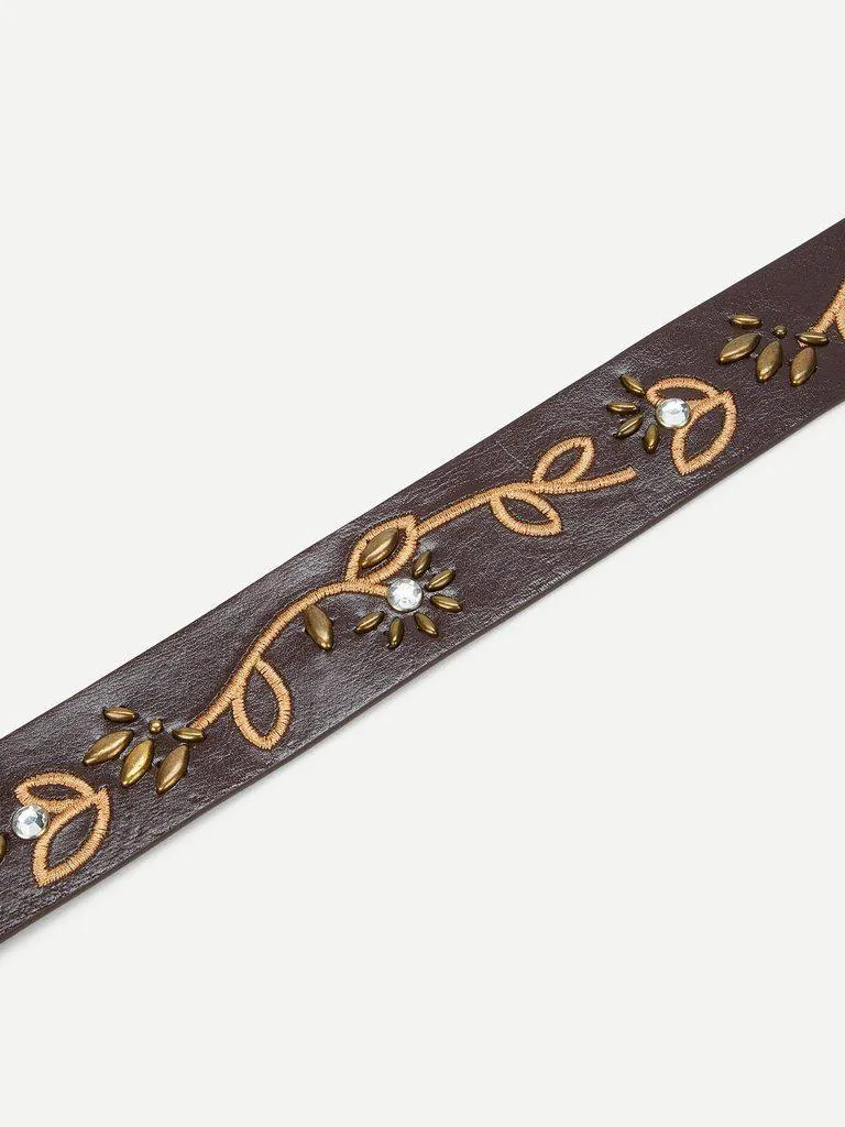 Embroidered & Rhinestone Belt