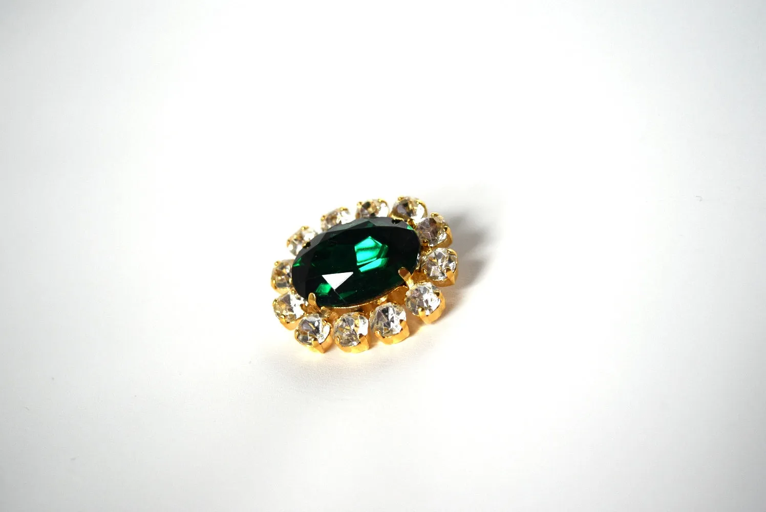 Emerald Green Crystal Cluster Brooch