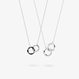 FANCIME "Together" Interlocking Ring Sterling Silver Necklace