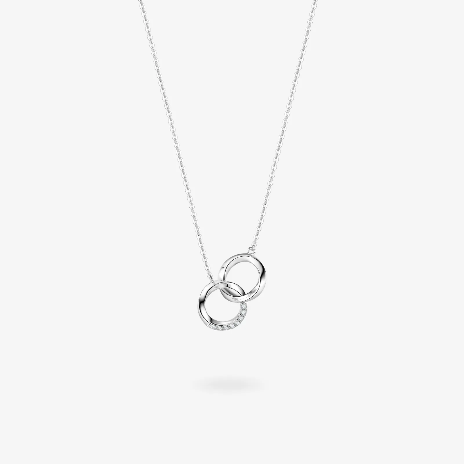 FANCIME "Together" Interlocking Ring Sterling Silver Necklace