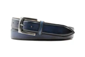 Firenze Italian Dress Calf Leather Belt - Marinho