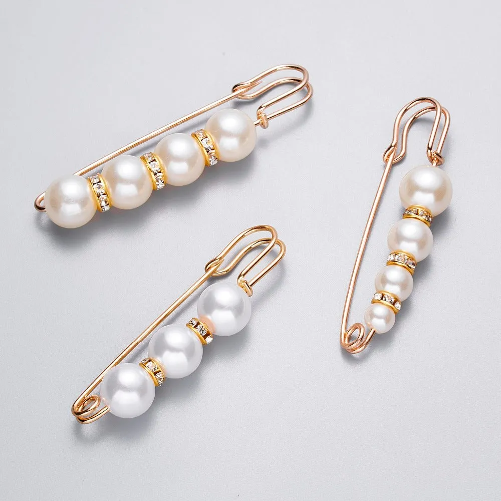 Fixed Straps Anti Slip Pin Jewelry Simple Enamel Big Pearl Brooch Women Charm Accessories Cardigan Anti Wearing Pins Enamel Pin