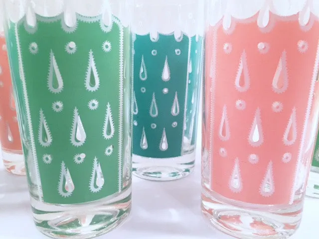 Fred Press - Signed Mid-Century Raindrop Set (6 Glasses)