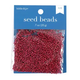 Hot Pink Dyed Seed Beads 20g,Red,0.7oz