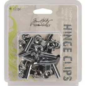 Idea-Ology Metal Hinge Clips 1in 15/Pkg Antique Nickel