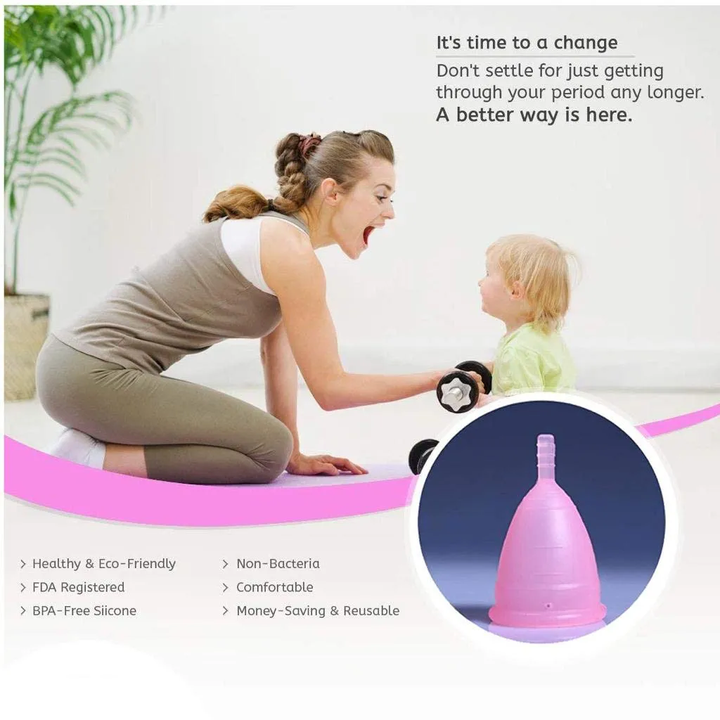 Importikaah Reusable Menstrual Cup MEDIUM LARGE Size For WOMEN GIRLS of ALL AGES (Sanitary Napkins And Tampons Alternative)