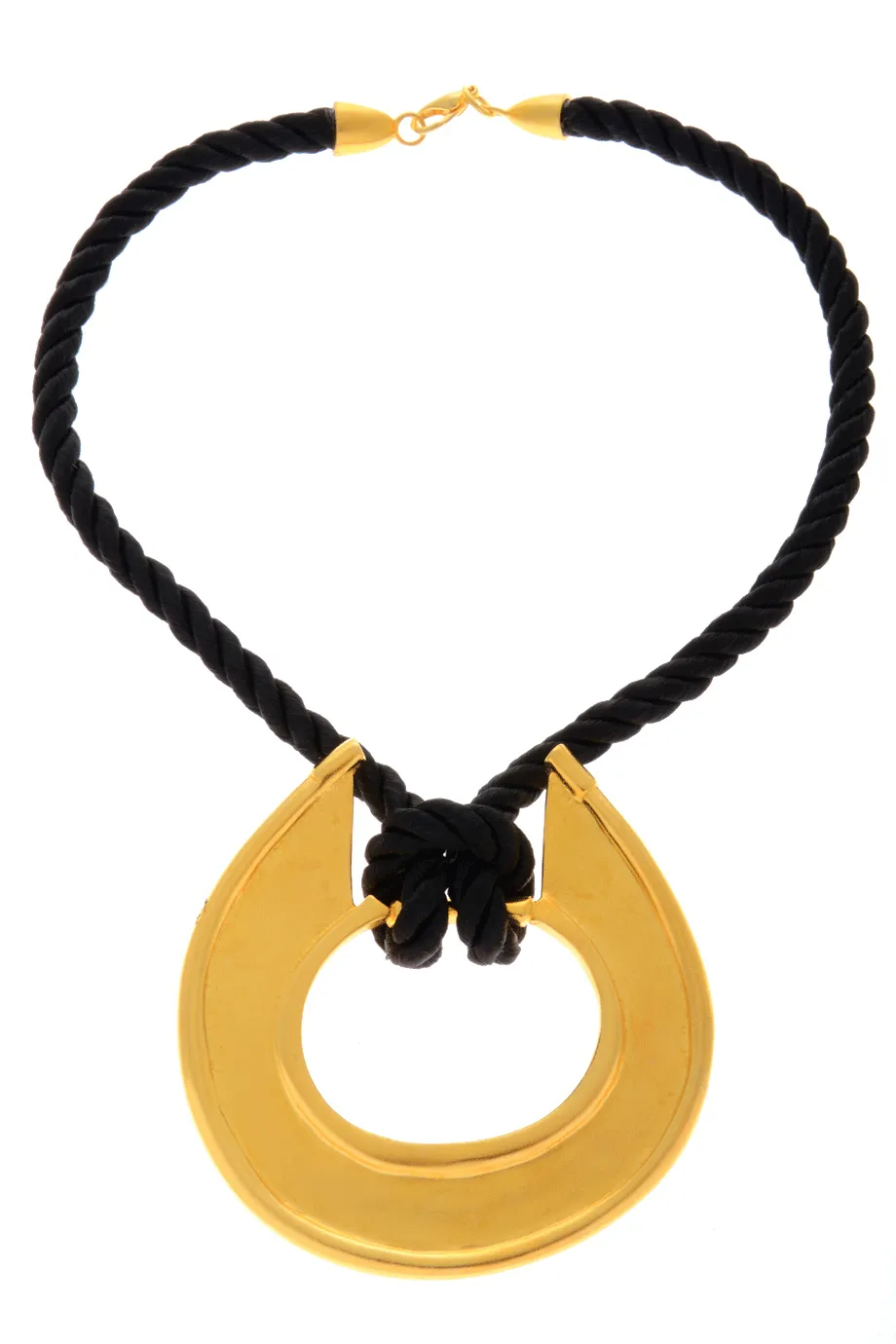 KENNETH JAY LANE Gold Disk Cord Pendant