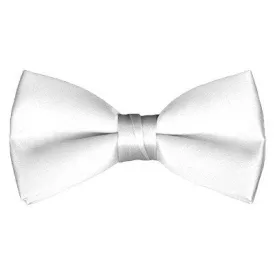 Kids Solid Pre-Tied White Bow Tie