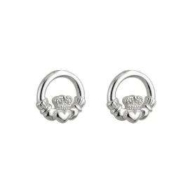 Kids Sterling Silver Claddagh Stud Earrings