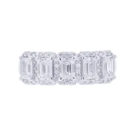 Lovella 5 Stone Halo Diamond Ring 1 1/3ct