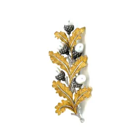 Mario Buccellati Pearls Floral Design Gold Brooch