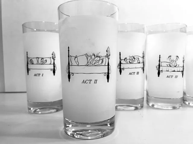 Mid-Century Risque Bedroom Glasses (Set of 6)