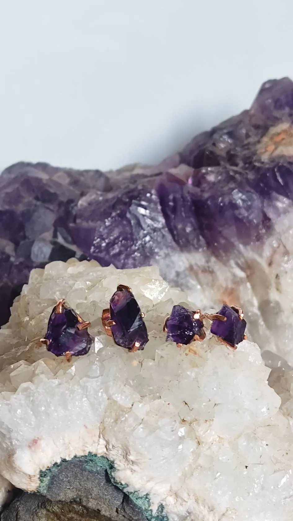 Mommy and Me Raw Amethyst Earrings