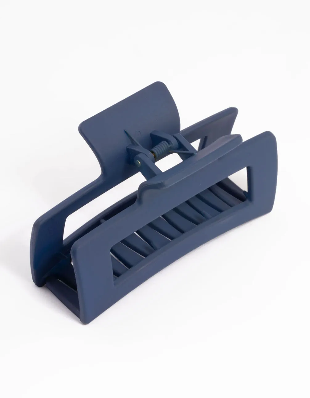 Navy Large Coated Box Claw Clip