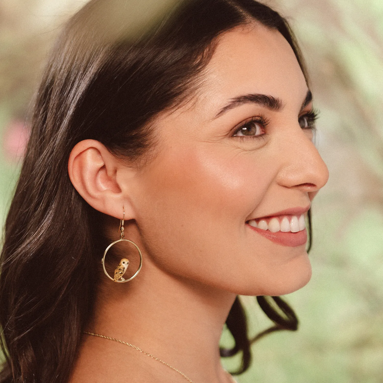 Owl Hoop Earrings