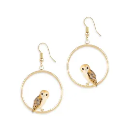 Owl Hoop Earrings