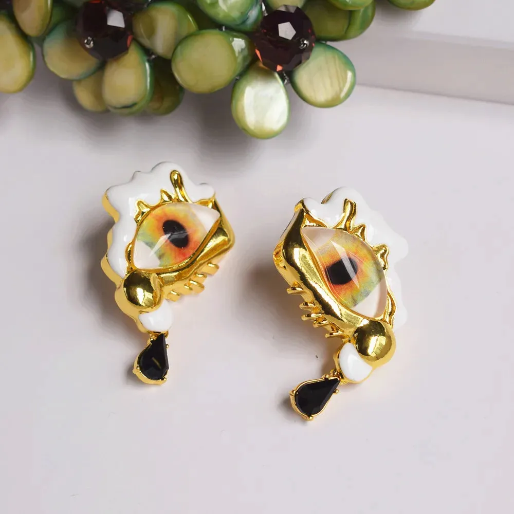 Pre Order:  Alloy Resin Eyes Charms Earrings   Ring   Brooch