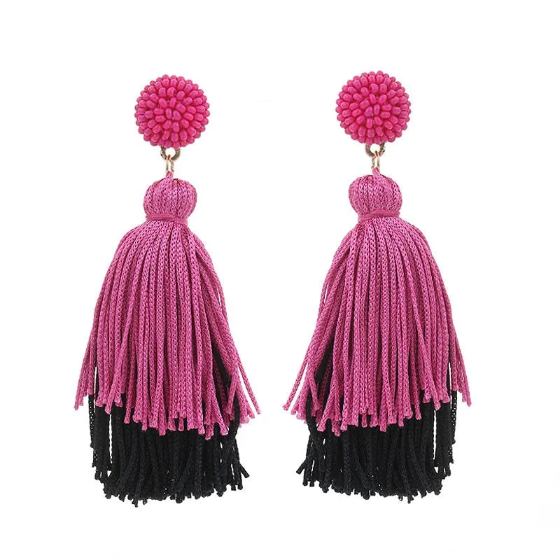 Pre Order:  Bohemian Double Layered Tassel Earrings