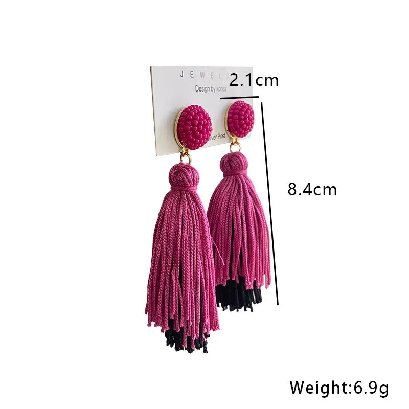 Pre Order:  Bohemian Double Layered Tassel Earrings