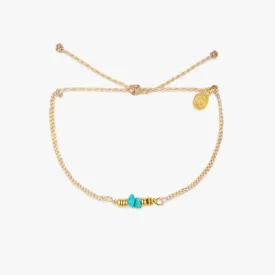 Pura Vida Turquoise Chip Braided Anklet