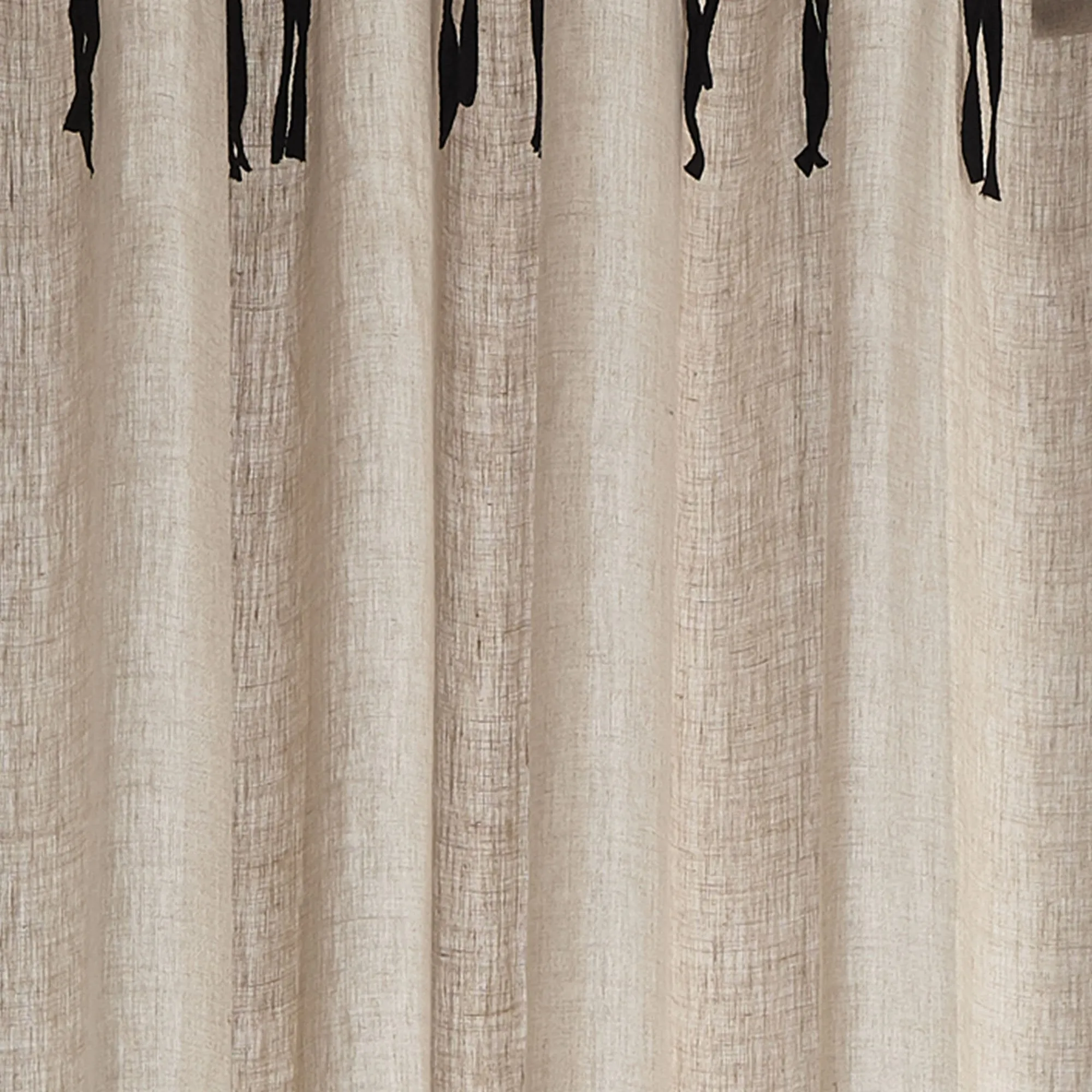 Rajula Curtain Set [Natural/Black]